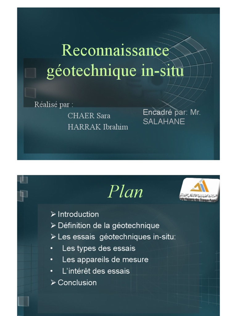 Reconnaissance Géotechnique In-Situ | PDF | Forage | Fondation ...