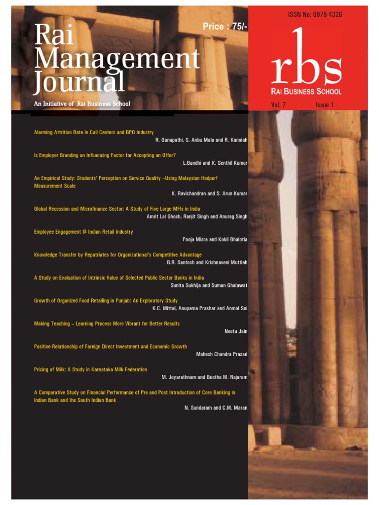 Rai Management Journal: Price: 75 | PDF | Business Process Outsourcing ...