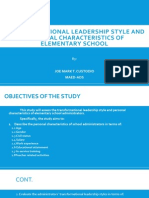 Transformational Leadership Style and Personal Characteristics of Elementary School Administrators