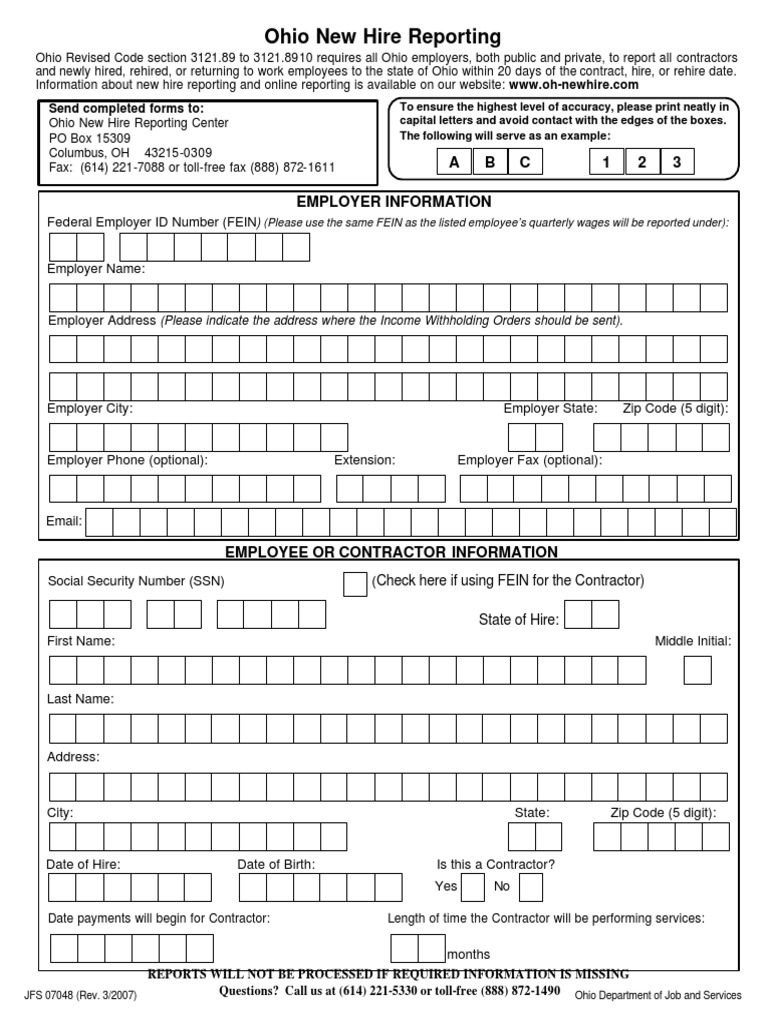 Ohio New Hire Reporting Guidelines 2025 | PDF | Finance & Money Management