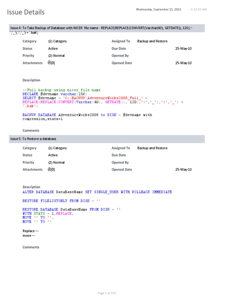 Issue Details | PDF | Microsoft Sql Server | Computer Cluster