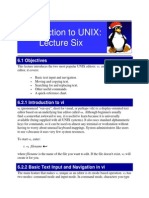 Introduction To UNIX: Lecture Six: 6.1 Objectives