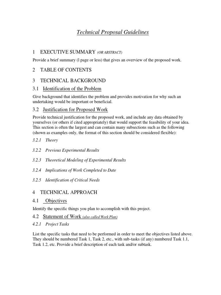 Technical Proposal Writing Guidelines | PDF | Environmental Impact ...