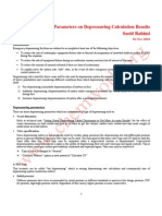 Effect of Dif Parameters on Depressuirng Calculation Results