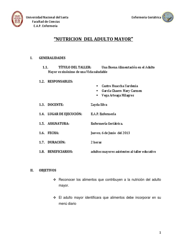 Nutricion Del Adulto Mayor | PDF | Legumbre | Alimentos