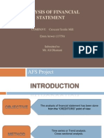 Analysis of Financial Statement: AFS Project