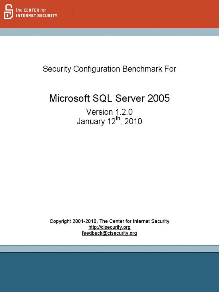 CIS SQL2005 Benchmark v1.2.0 | PDF | Microsoft Sql Server | Windows ...