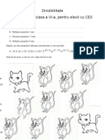 Divizibilitate-FISA CLS 6 Pentru Elevii Cu CES