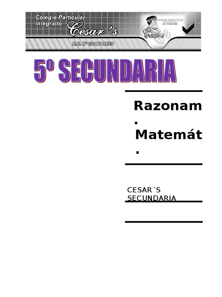 Libro RM 2013 5sec PDF Razonamiento inductivo Multiplicación foto Foto