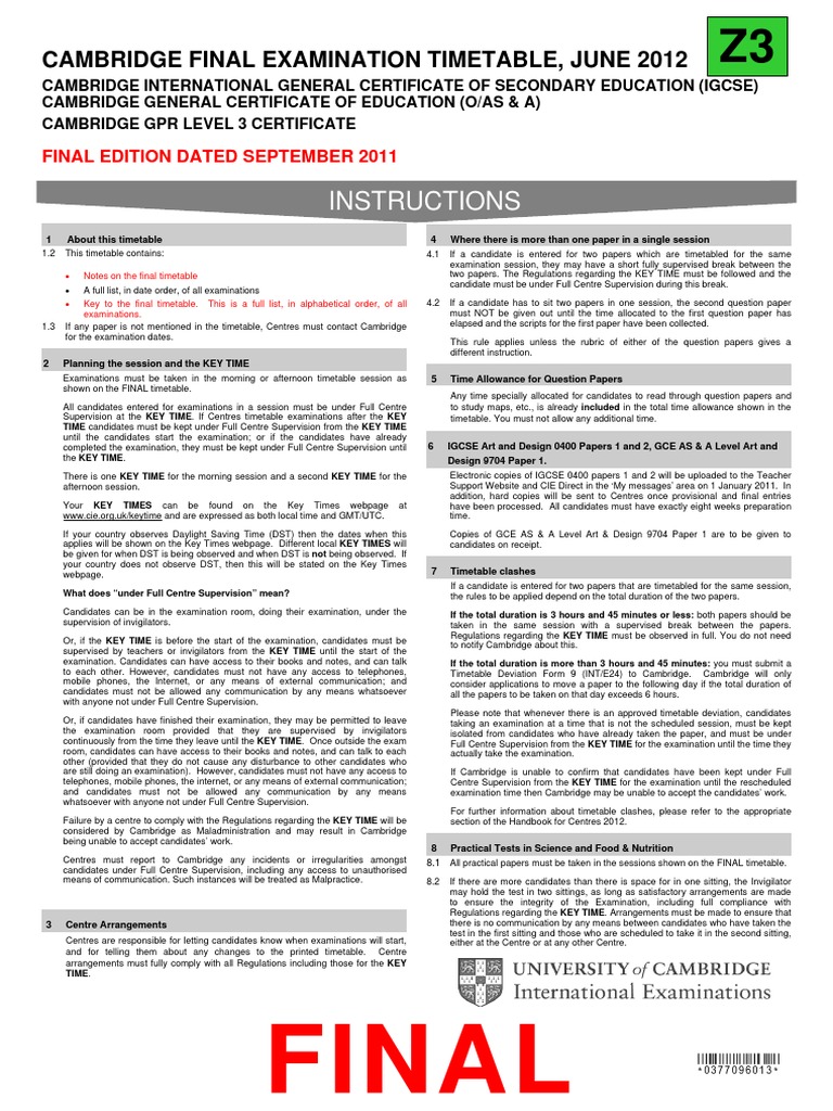 Cambridge Zone 5 Timetable 2024