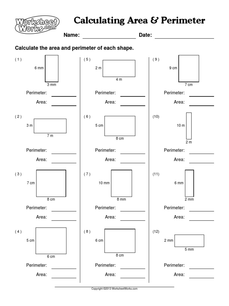Free Printable Area And Volume Worksheets