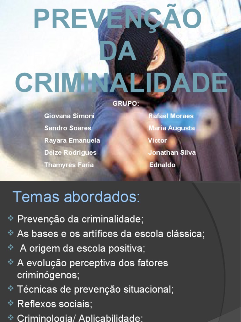 Prevenção da Criminalidade e Criminologia | PDF | Crime e Violência ...