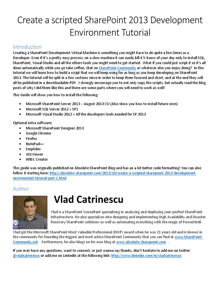Scripted SharePoint 2013 Setup Guide | PDF | Windows Registry | Share Point
