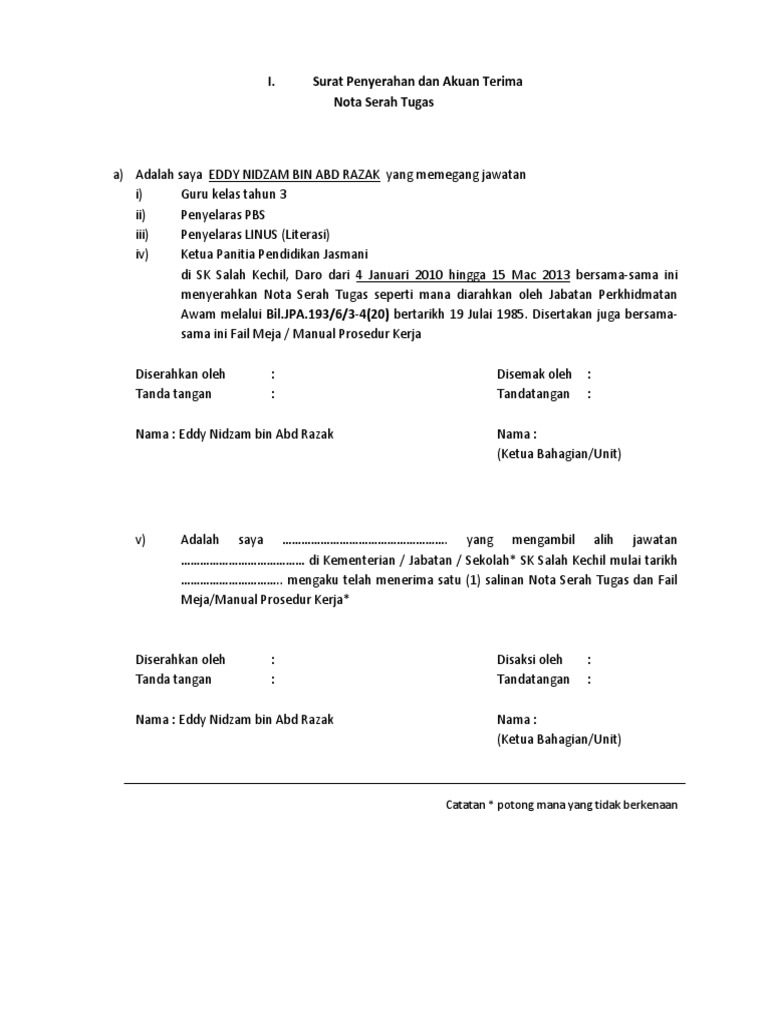 Contoh Surat Penyerahan Motosikal Pd Syarikat Untuk Tujuan Jual