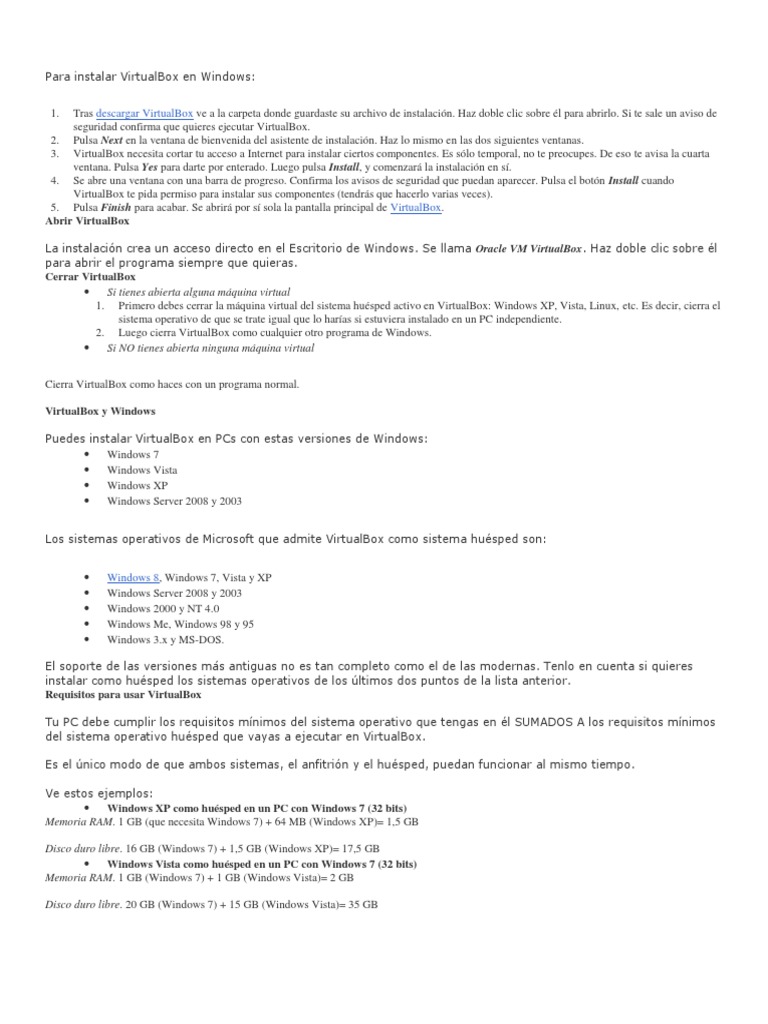 Para Instalar Virtualbox En Windows Microsoft Windows Windows - descargar roblox para pc windows 7 32 bits