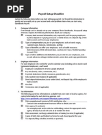 Payroll Setup Checklist