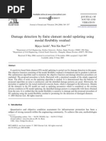 Damage Detection by Finite Element Model Updating Using Modal Flexibility Residual