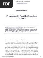 Mariategui (1928)_ Programa Del Partido Socialista Peruano