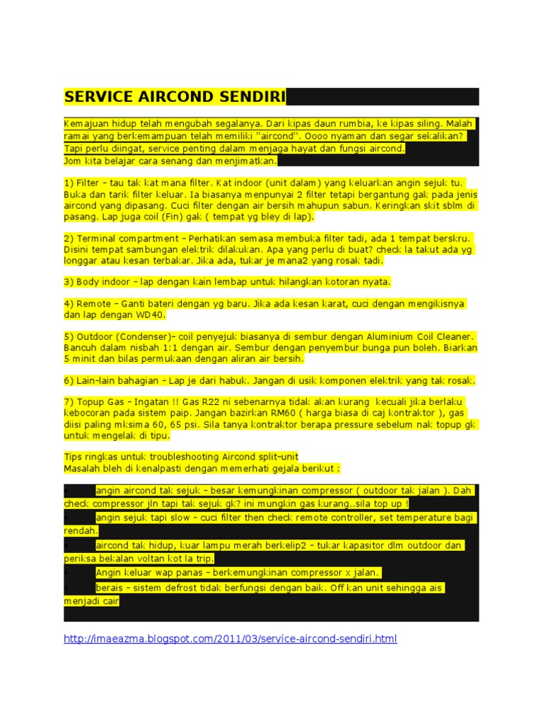 Service Aircond Sendiri Pdf