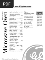 Download GE JVM1870 Microwave Oven Manual by kinderfunk SN17769975 doc pdf