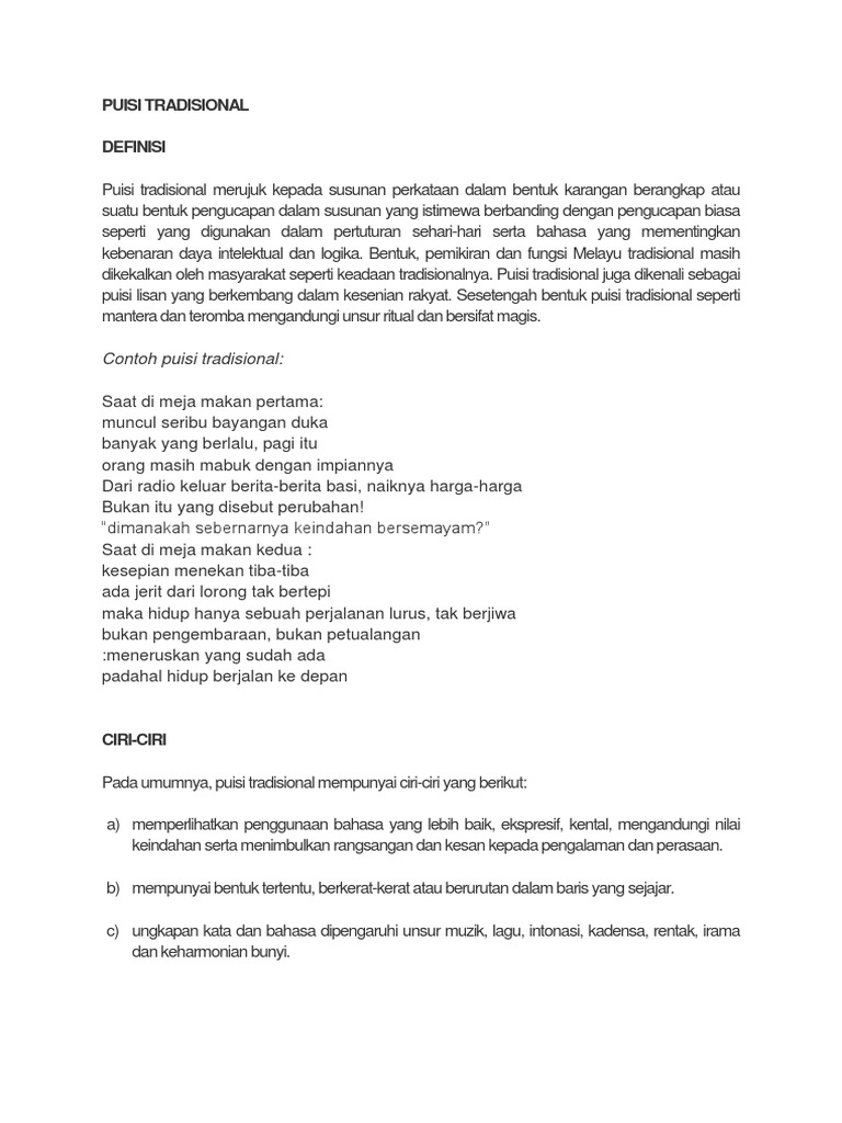 Puisi Tradisional