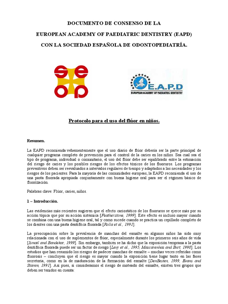 EAPD Fluoride Guideline (Spanish)[1] Diente humano Aluminio