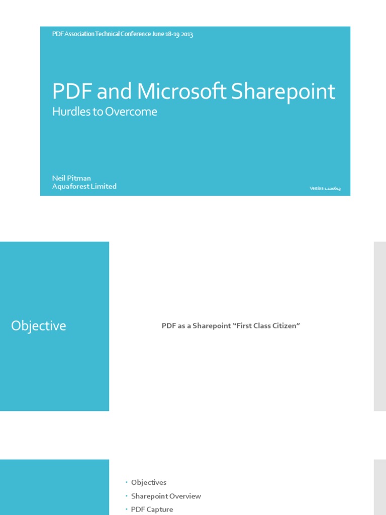 PDF Integration with SharePoint 2013 | PDF | Share Point | Portable ...