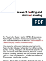 Relevant costing and decision making
