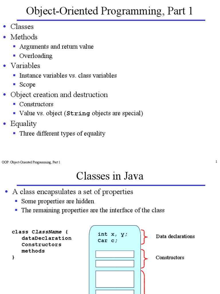 oop1 | Method (Computer Programming) | Constructor (Object Oriented ...