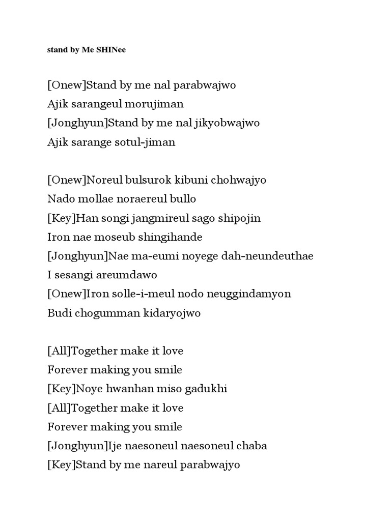 Shinee Stand By Me Docx