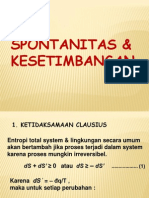 Spontanitas - Kesetimbangan