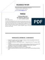 Pieter Mudenda 'S CV