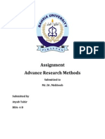 Assignment Advance Research Methods: Submitted To Mr. Dr. Mehboob