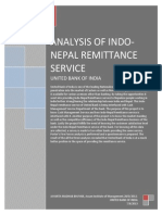Analysis of Indo-Nepal Remittance Service: United Bank of India