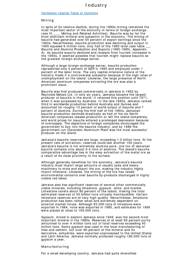 Bauxite Jamaican Mining Jamaica Petroleum