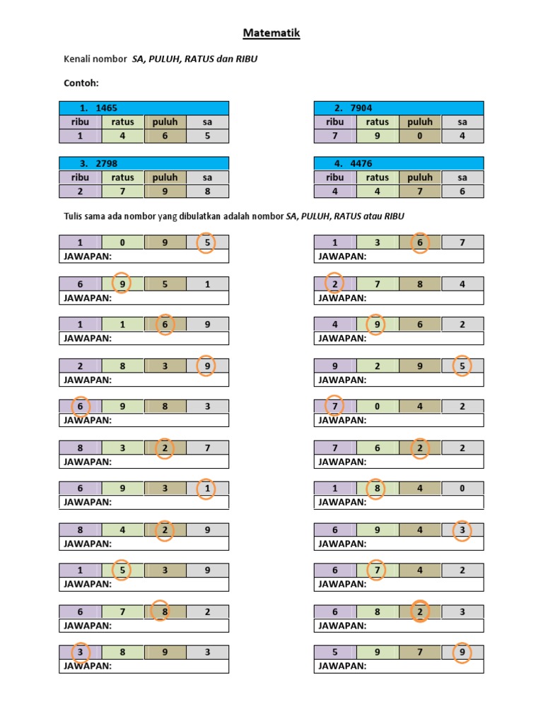 Matematik Kenali Nombor Sa Puluh Ratus Dan Ribu2 Pdf