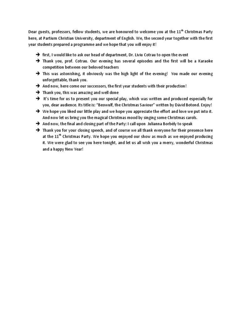 Christmas Party Speech Christmas Religious Festival Or Holiday