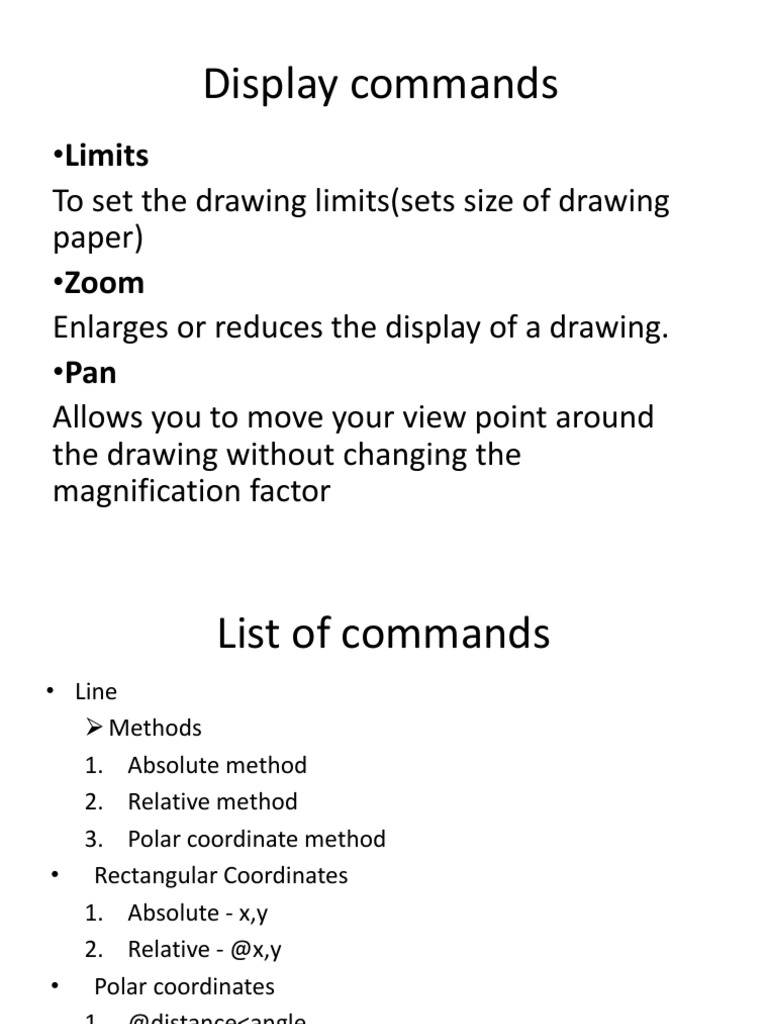 AutoCAD 2D Drawing Commands Overview | PDF