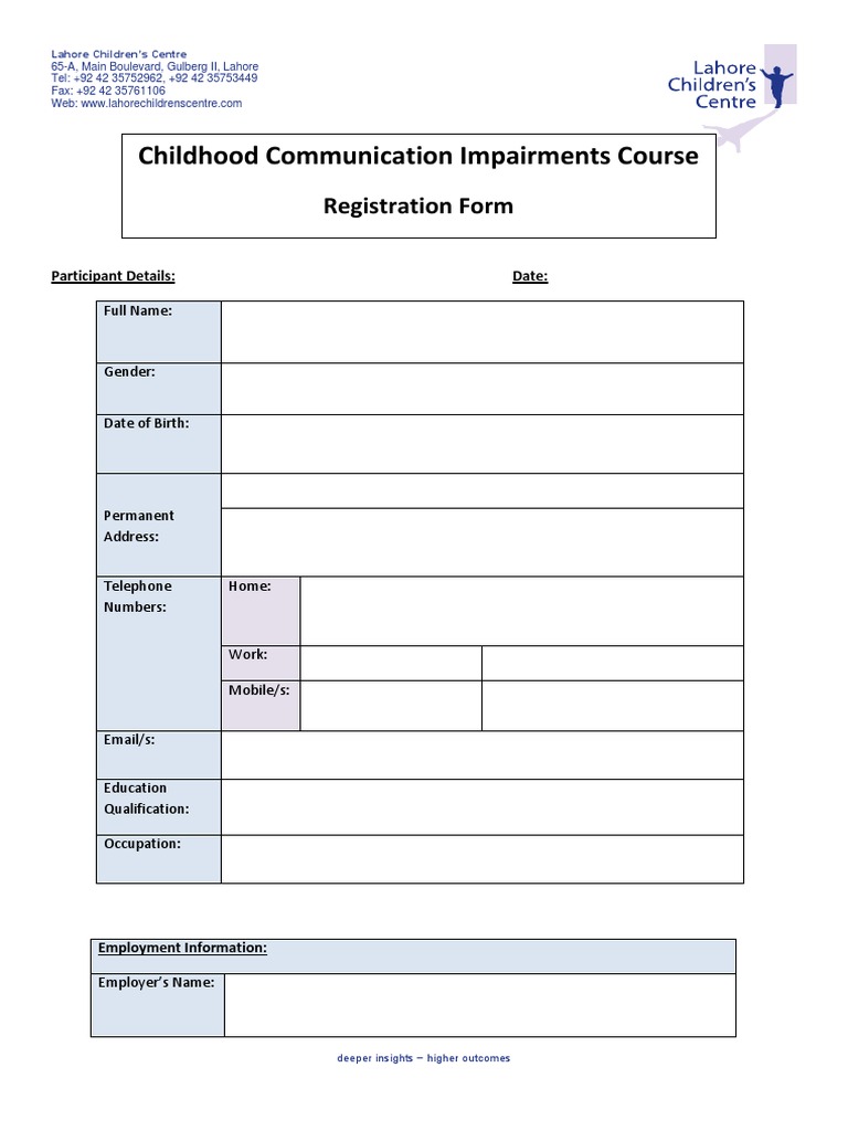 Course Registration Form | PDF | Career & Growth