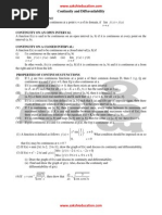 Continuity and Differentiability: FX Fa X A