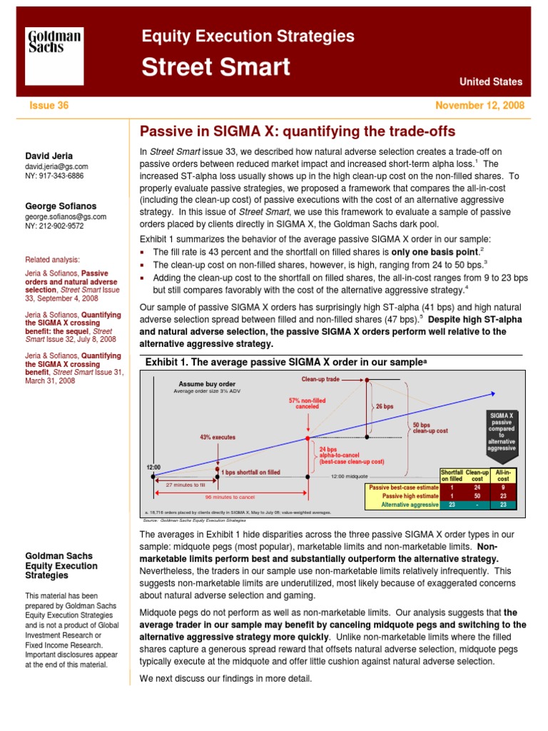 Passive Order Analysis in SIGMA X | PDF | Order (Exchange) | Hedge Fund