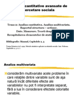 Analiza Cantitativa. Analiza Multivariata. Raportul Structura - Actiune