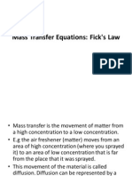 Mass Transfer Equations: Fick's Law