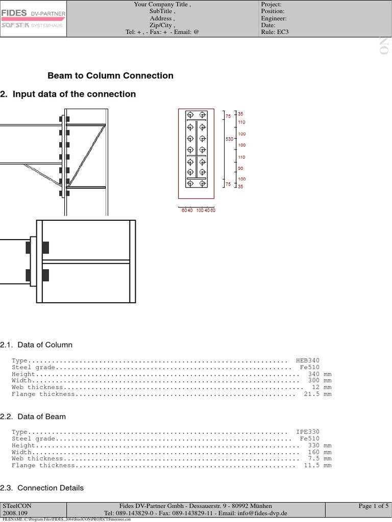 Steel Beam-Column Connection Data | PDF | Structural Steel | Beam ...