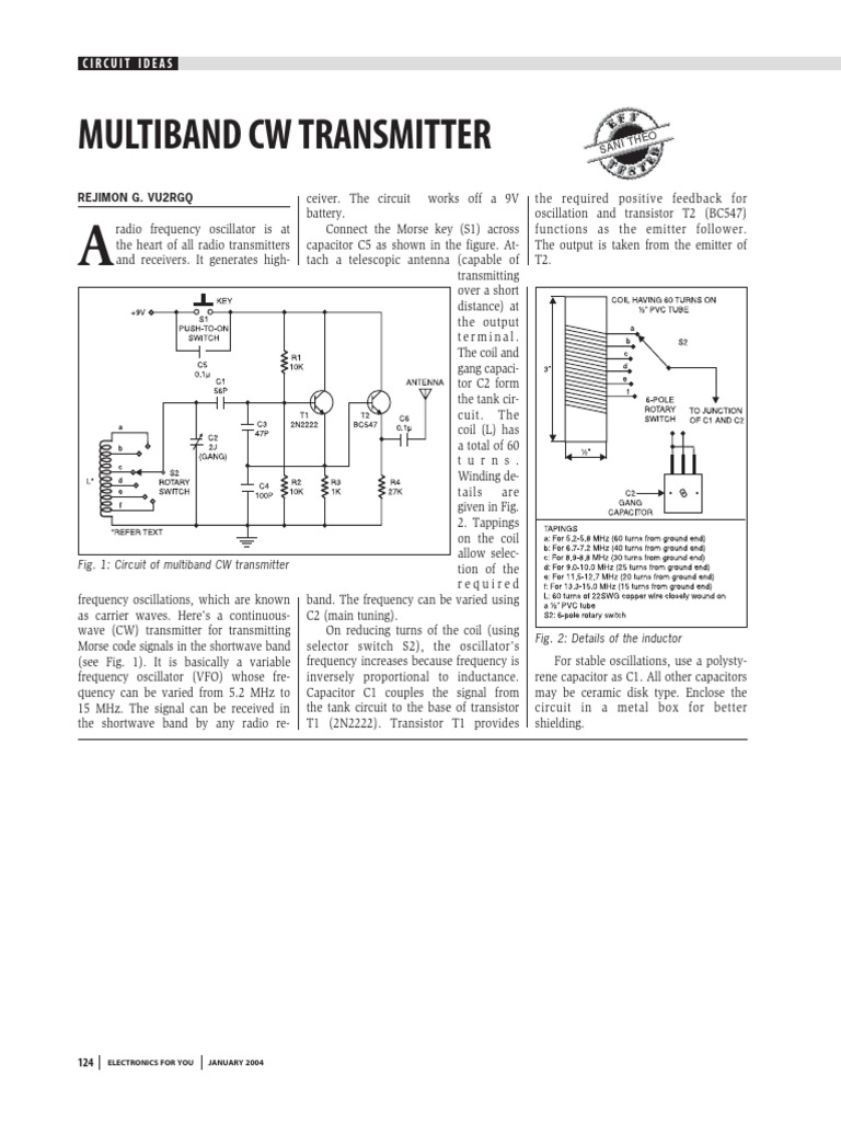Multiband CW Transmitter Circuit | PDF | Science & Mathematics | Computers