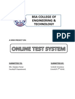 A Mini Project on Online Test System