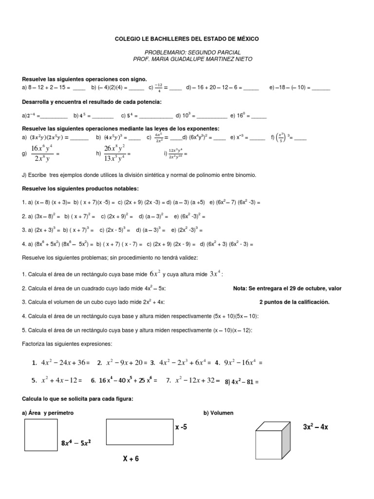 Ejercicios de Matemáticas: Operaciones y Potencias | PDF | Matemática ...