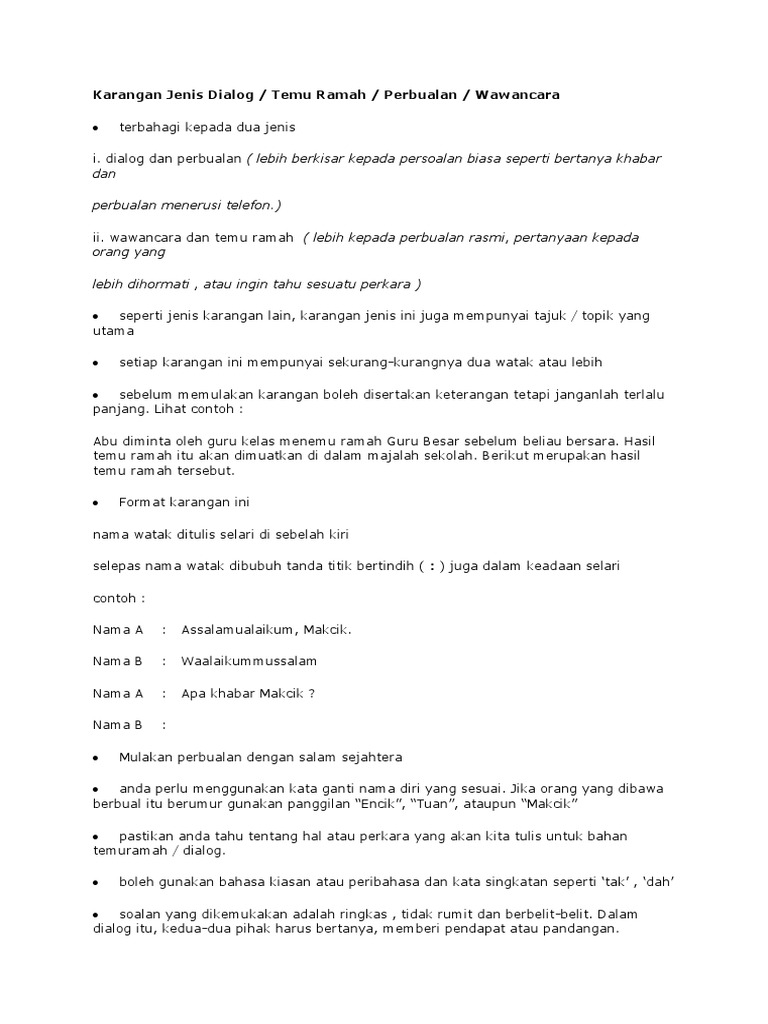Karangan Jenis Dialog Pdf
