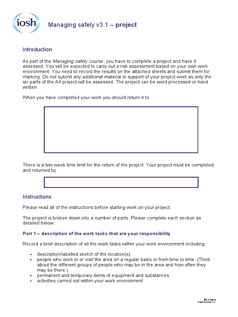 Iosh managing safely assessment 1 answers picture