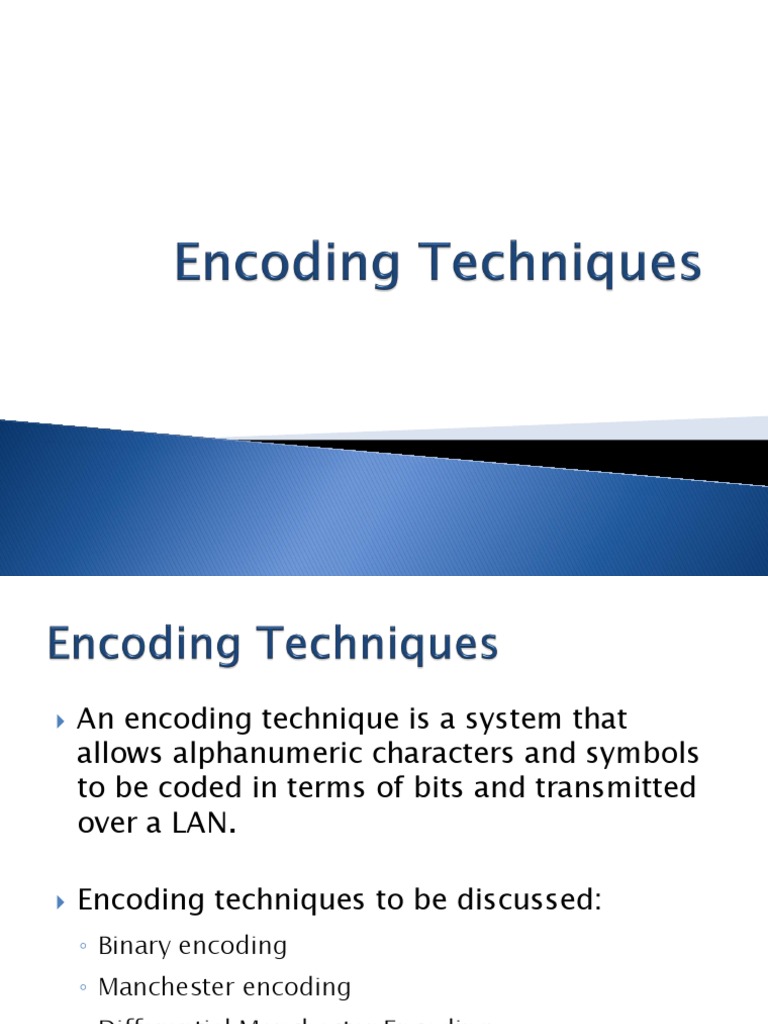 Manchester and Differential Encoding Techniques | PDF | Code | Bit